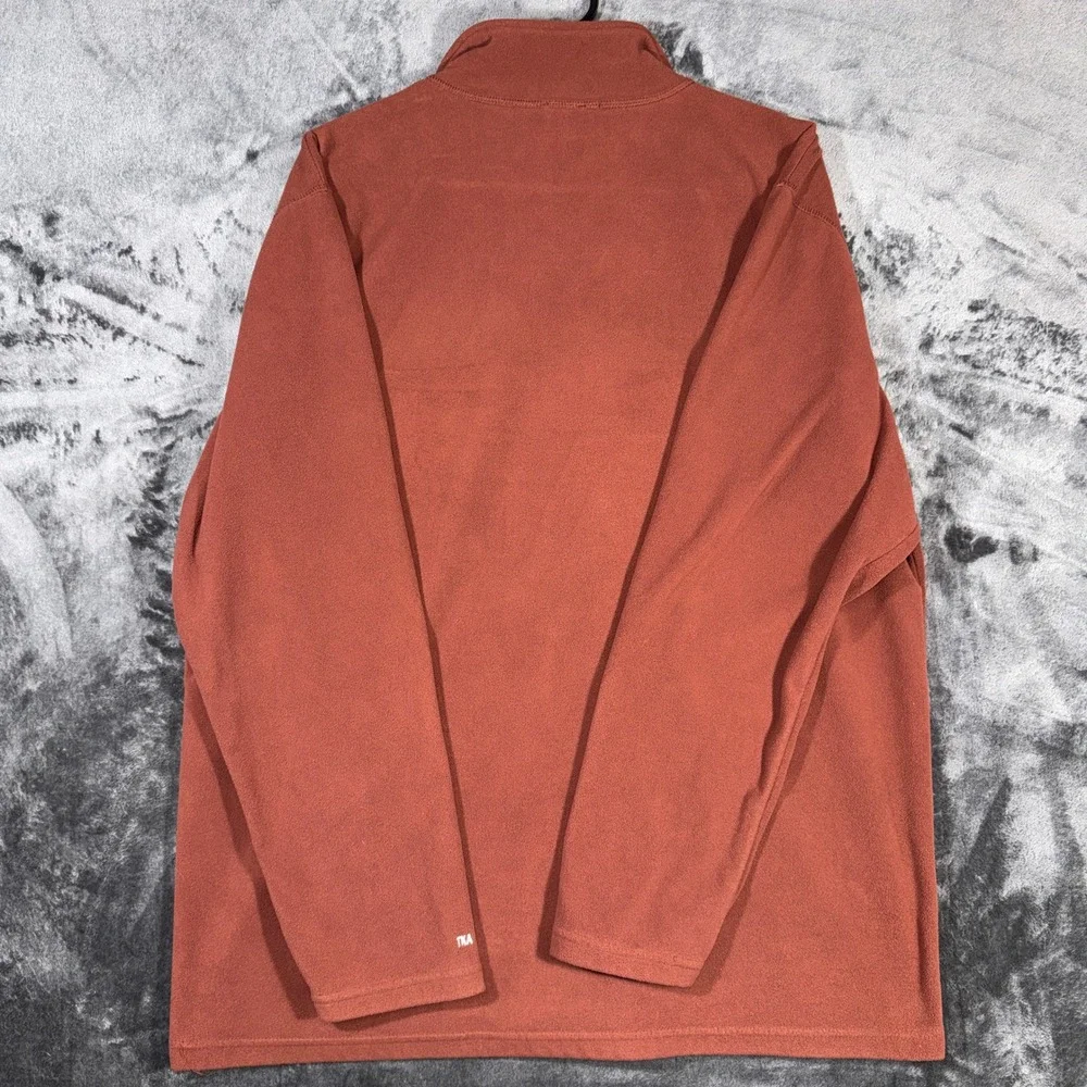 The North Face TKA 100 Fleece Pullover Mens XL Rust Orange Quarter Zip Sweater